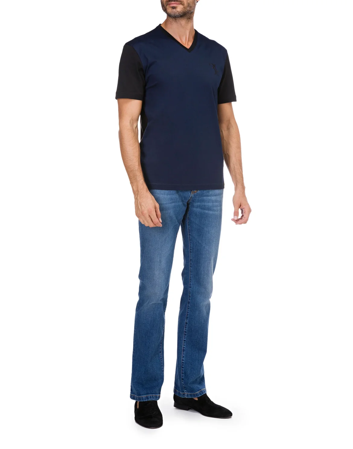 T-shirt V-Neck SS Double B, цвет: Синий