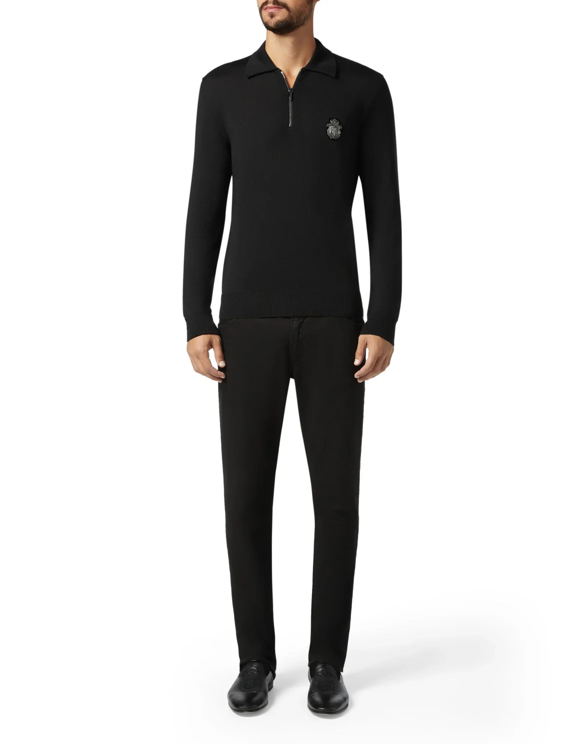Pullover Polo-Neck LS Crest, цвет: Черный