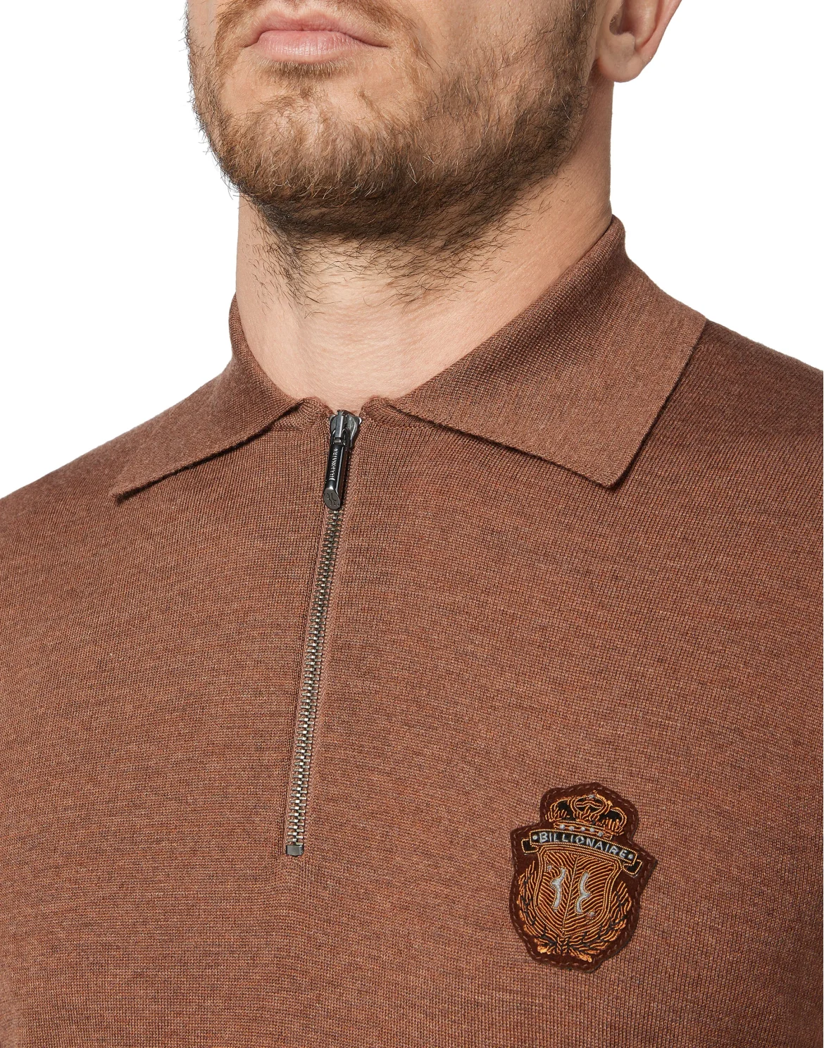 Pullover Polo-Neck LS Crest, цвет: Коричневый