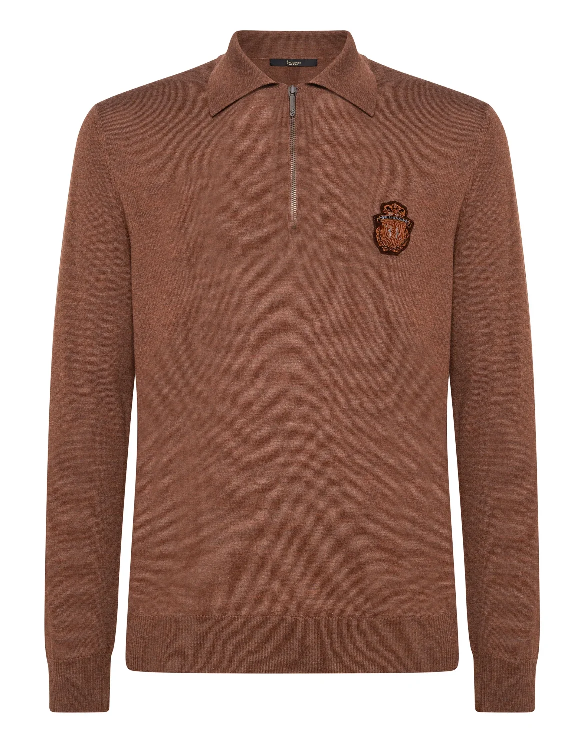Pullover Polo-Neck LS Crest, цвет: Коричневый