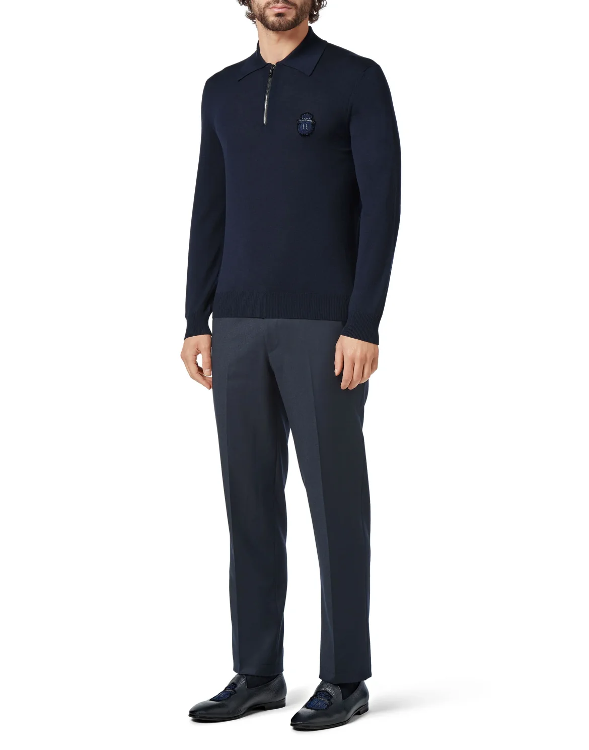 Pullover Polo-Neck LS Crest, цвет: Синий