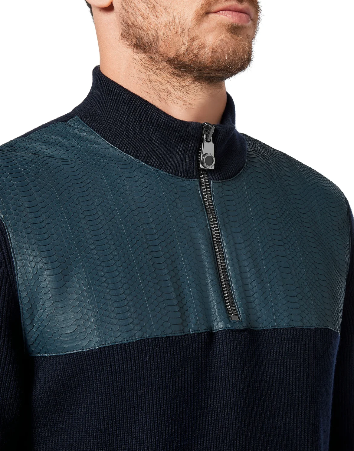 Pullover zip mock Luxury, цвет: Синий