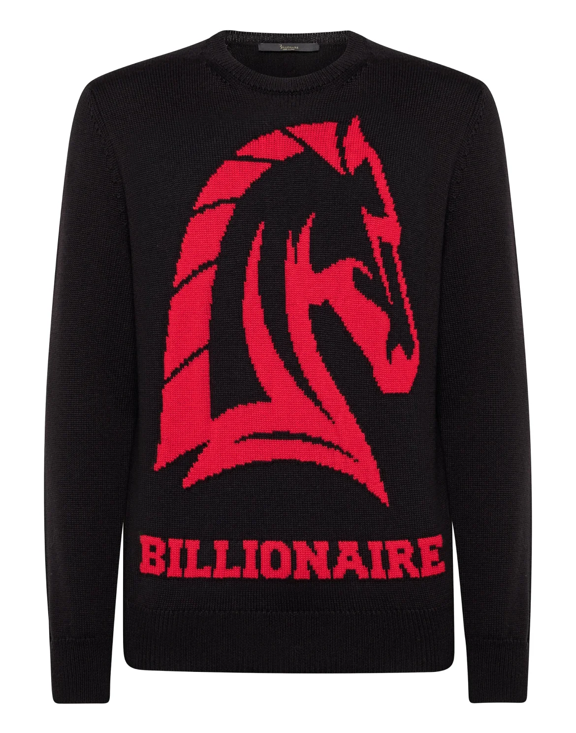 Pullover Round Neck LS Horses, цвет: Черный