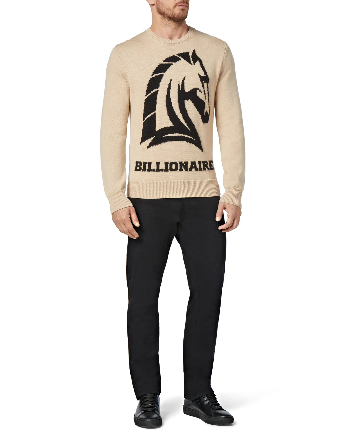 Pullover Round Neck LS Horses, цвет: Бежевый