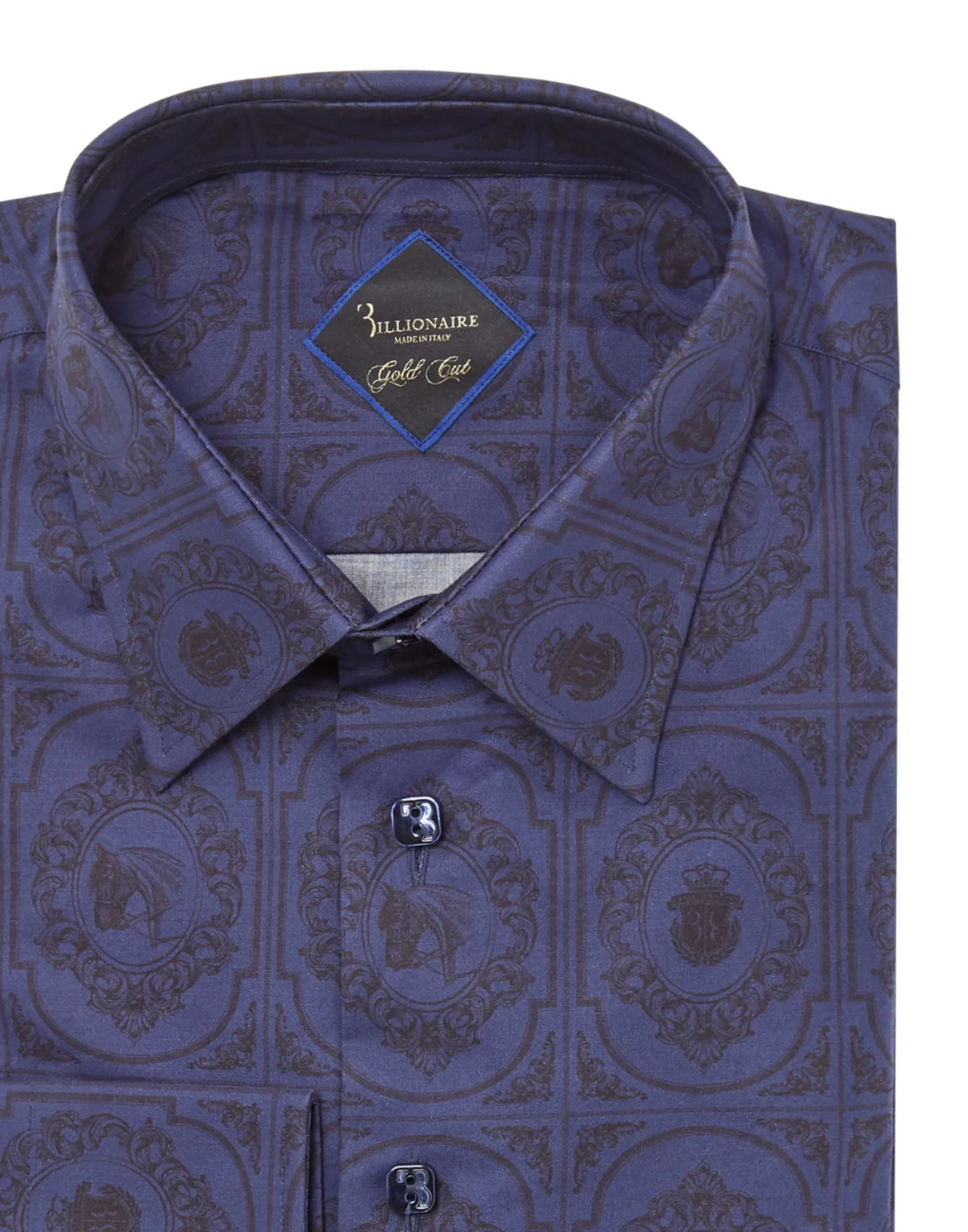 Shirt Gold Cut LS/Milano Horses, цвет: Синий