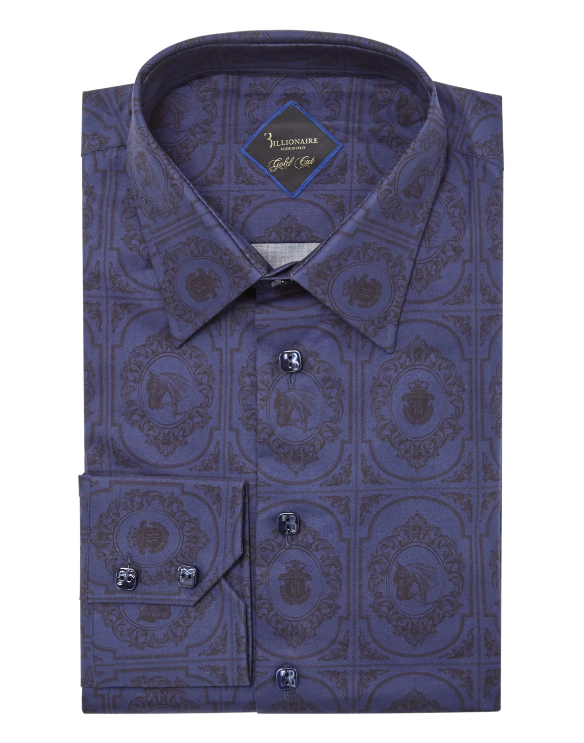 Shirt Gold Cut LS/Milano Horses, цвет: Синий