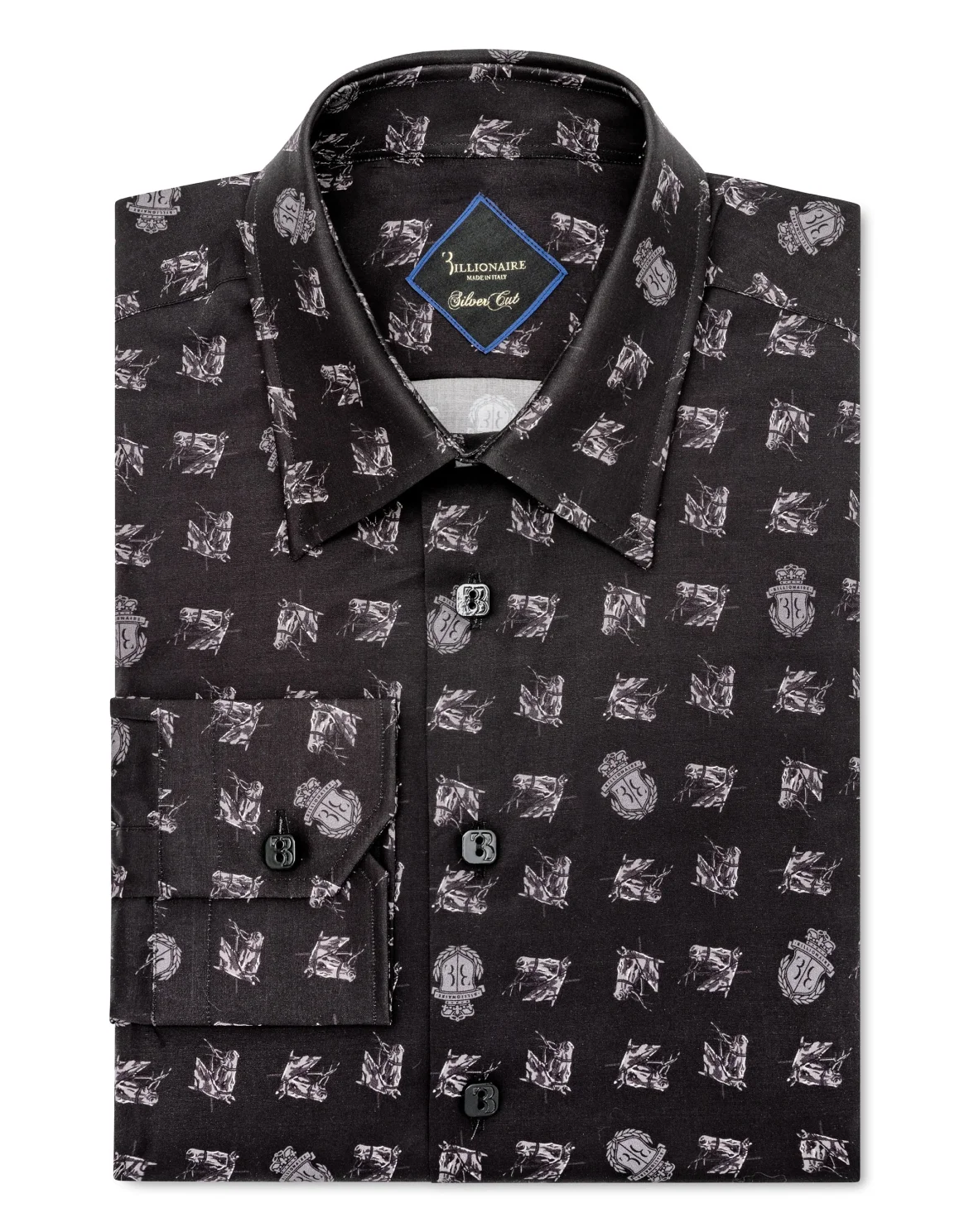 Shirt Silver Cut LS/Milano Horses, цвет: Черный