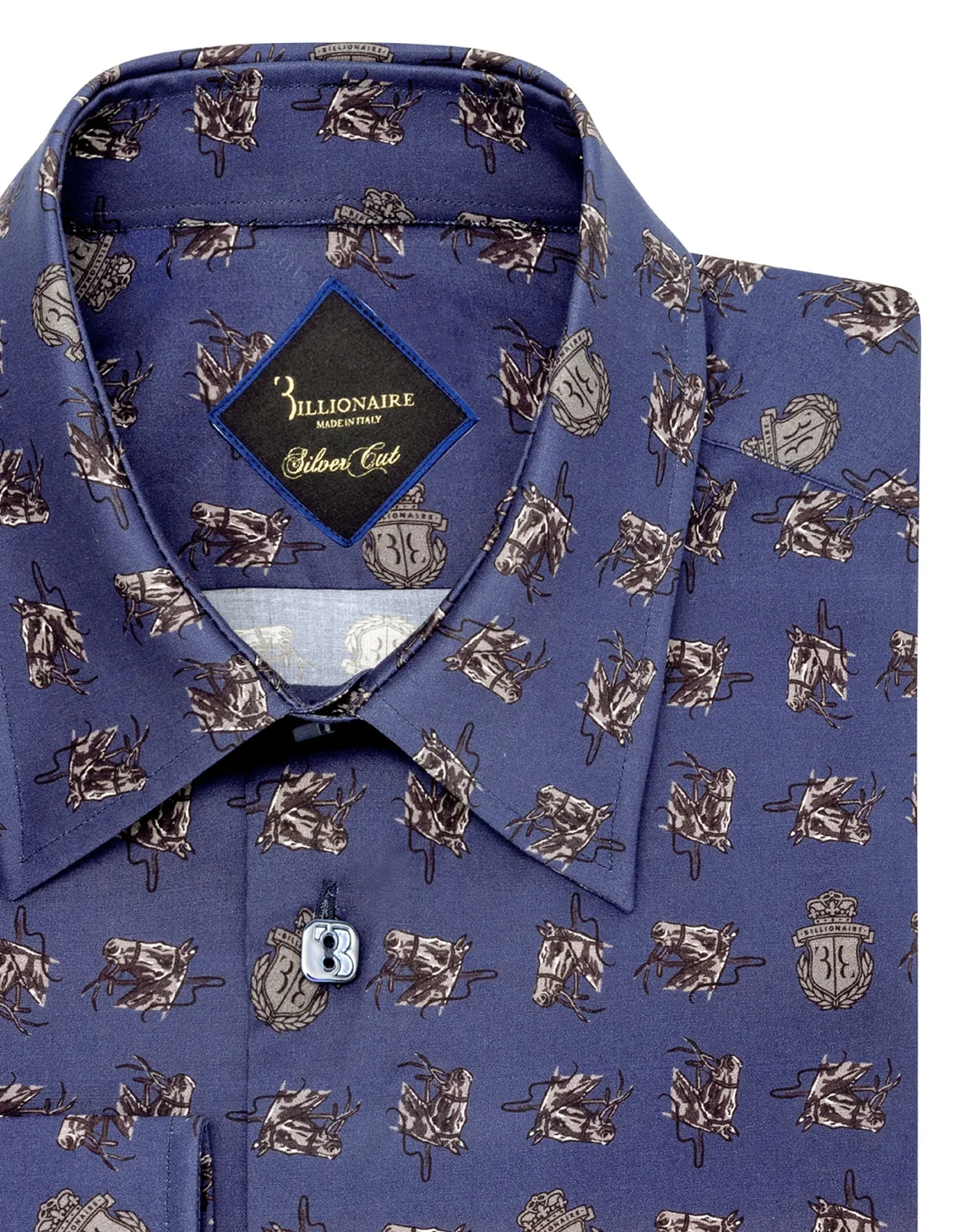 Shirt Silver Cut LS/Milano Horses, цвет: Синий