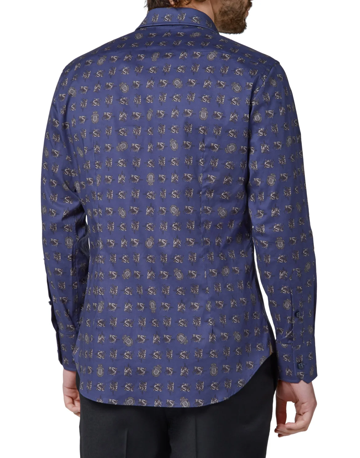 Shirt Silver Cut LS/Milano Horses, цвет: Синий