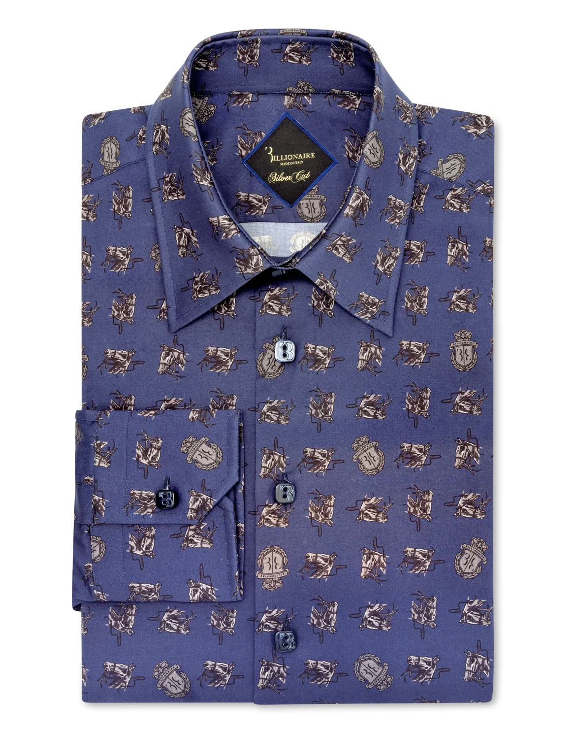 Shirt Silver Cut LS/Milano Horses, цвет: Синий