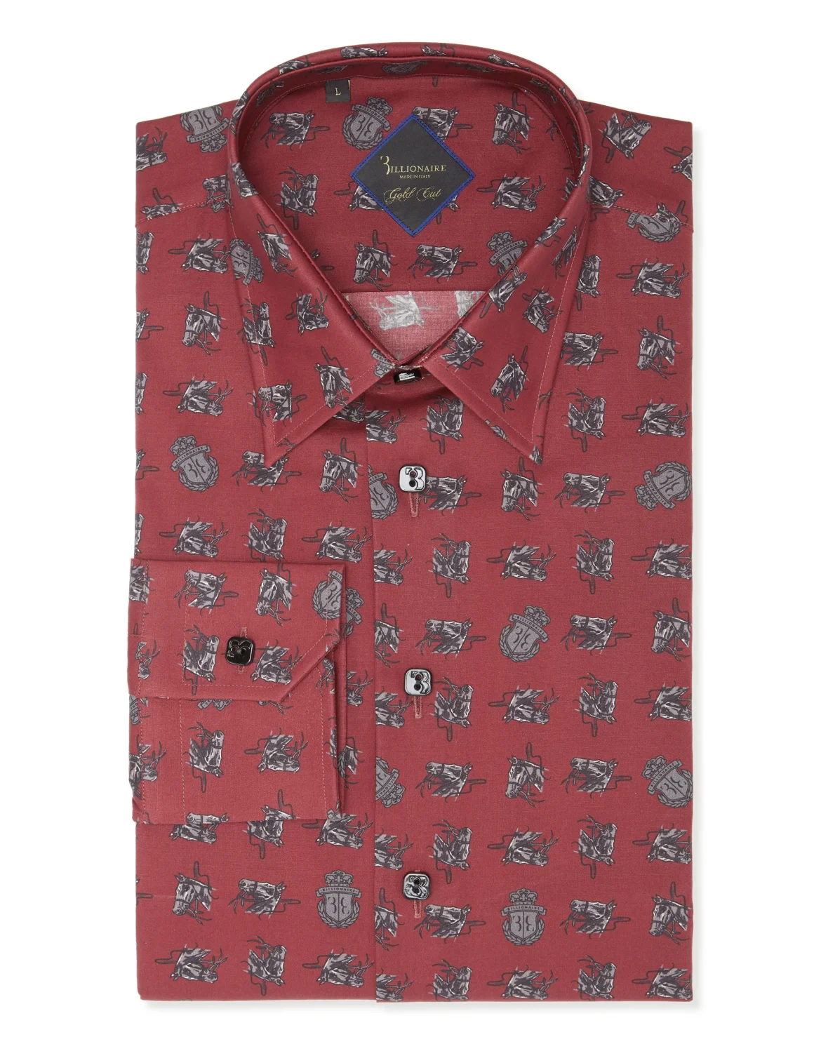 Shirt Gold Cut LS/Milano Horses, цвет: Красный