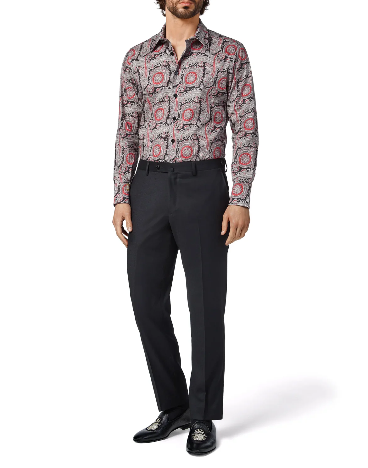 Shirt Silver Cut LS/Milano Paisley, цвет: Черный
