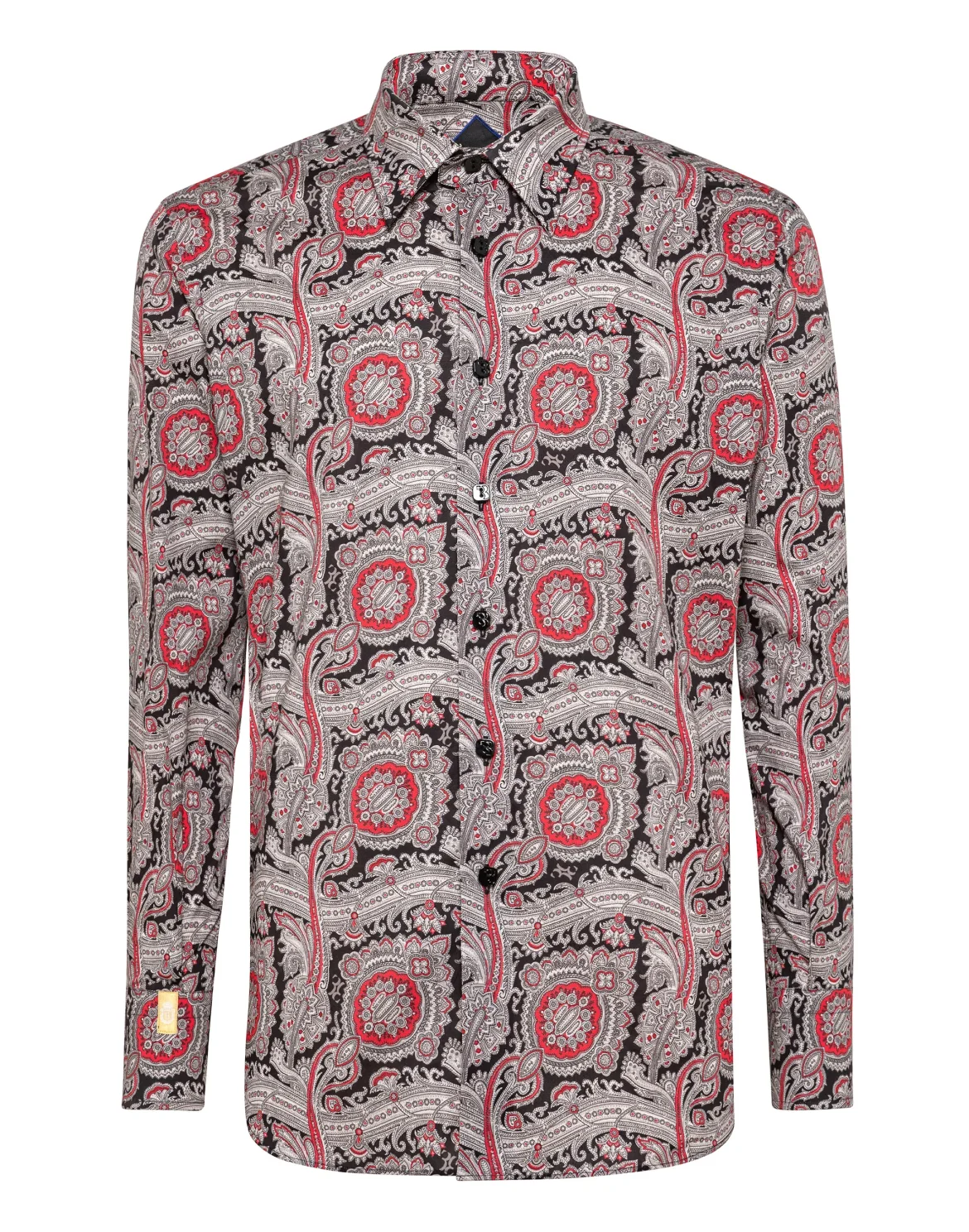 Shirt Silver Cut LS/Milano Paisley, цвет: Черный
