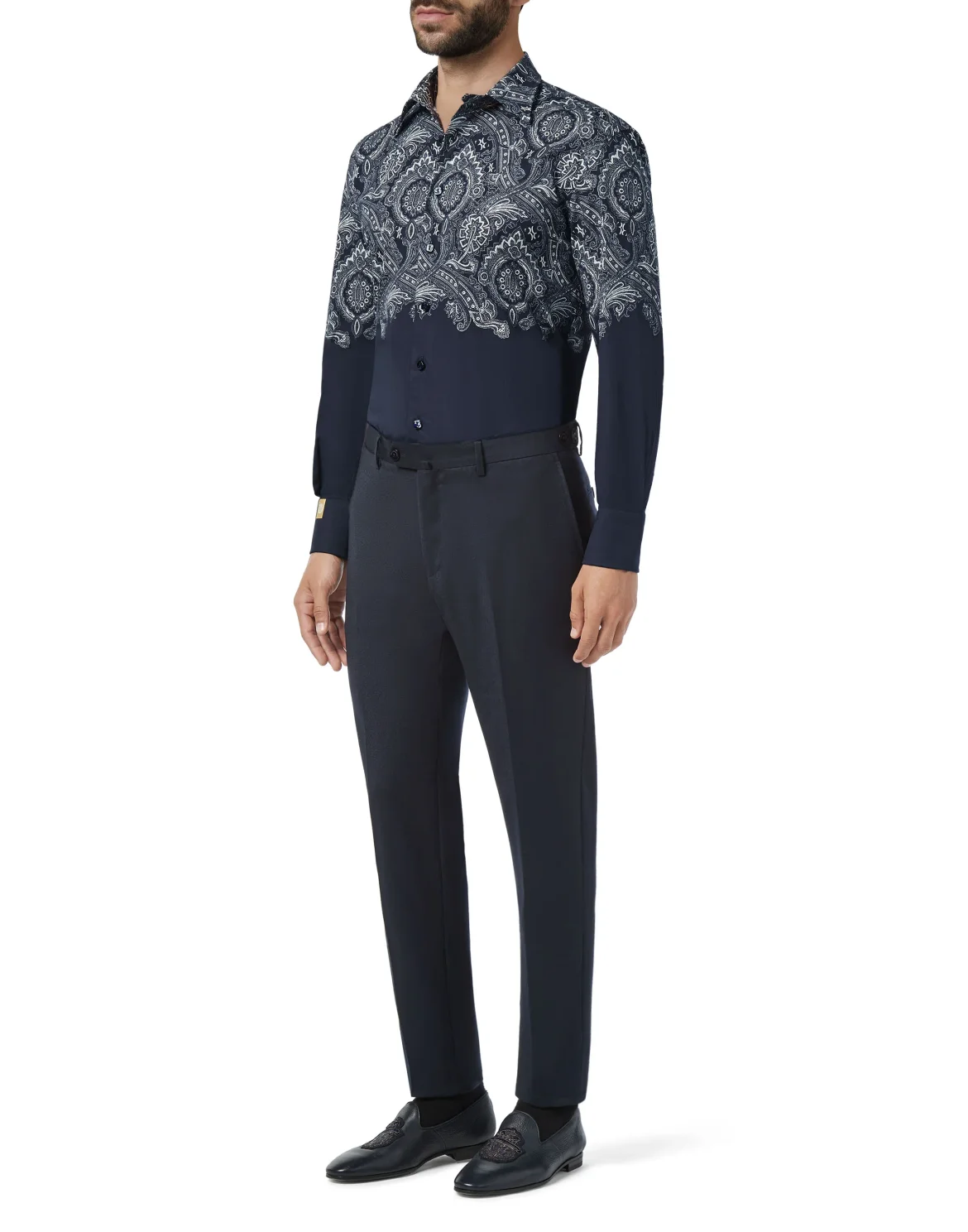 Shirt Gold Cut LS/Milano Paisley, цвет: Синий