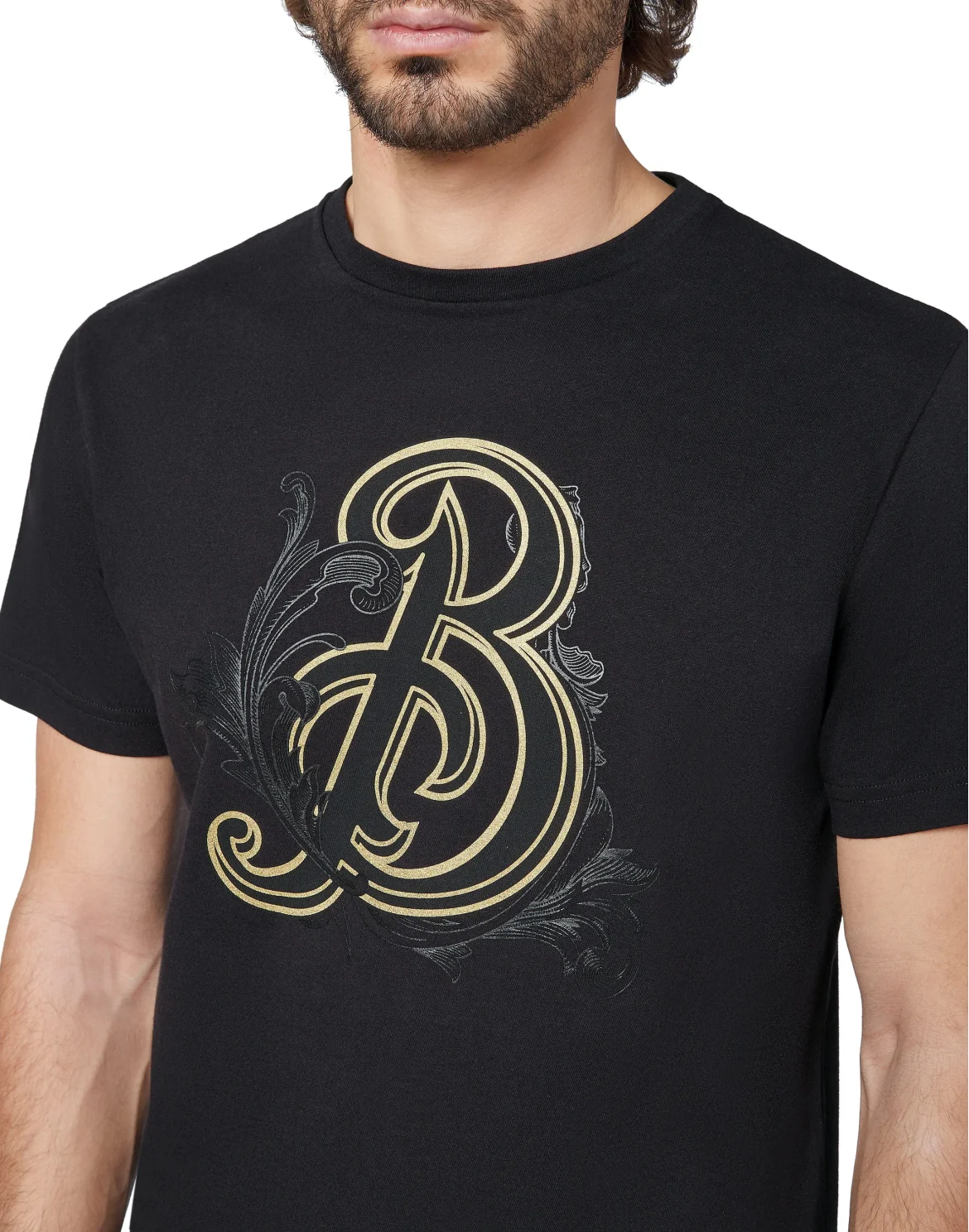 T-shirt Round Neck SS Baroque, цвет: Черный