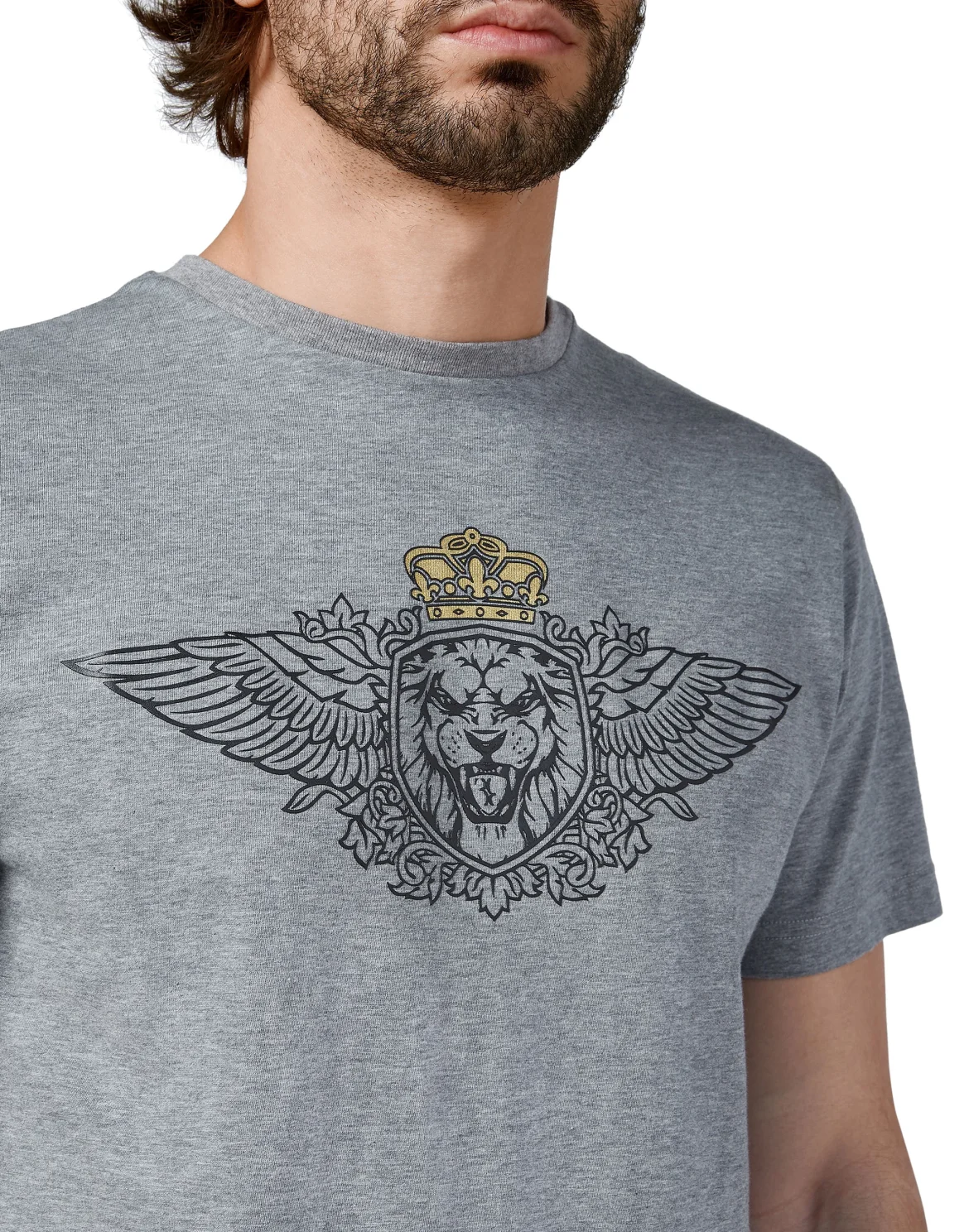 T-shirt Round Neck SS Lion, цвет: Серый