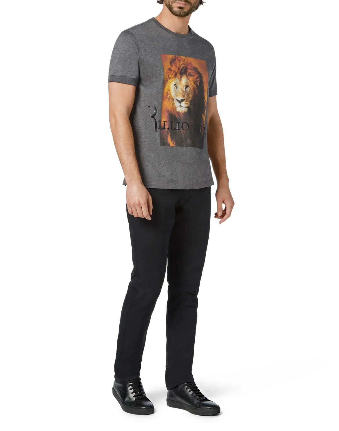 T-shirt Round Neck SS Lion, цвет: Серый