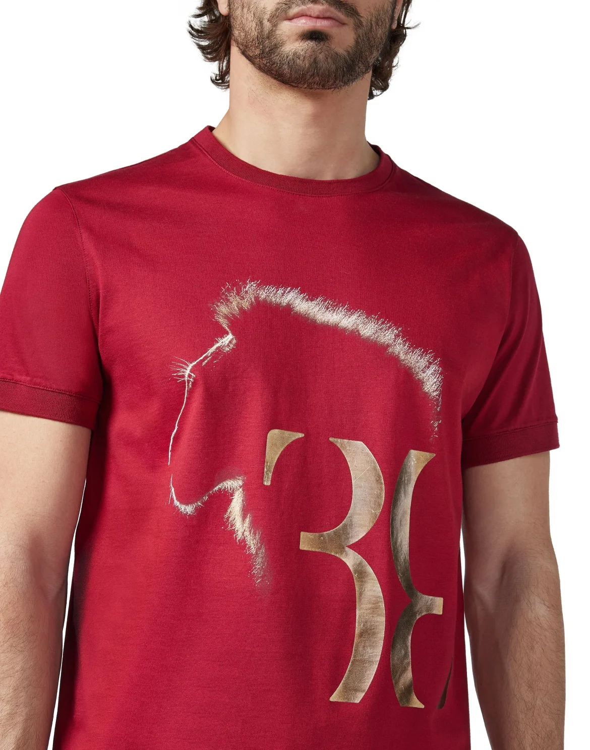 T-shirt Round Neck SS Lion, цвет: Красный