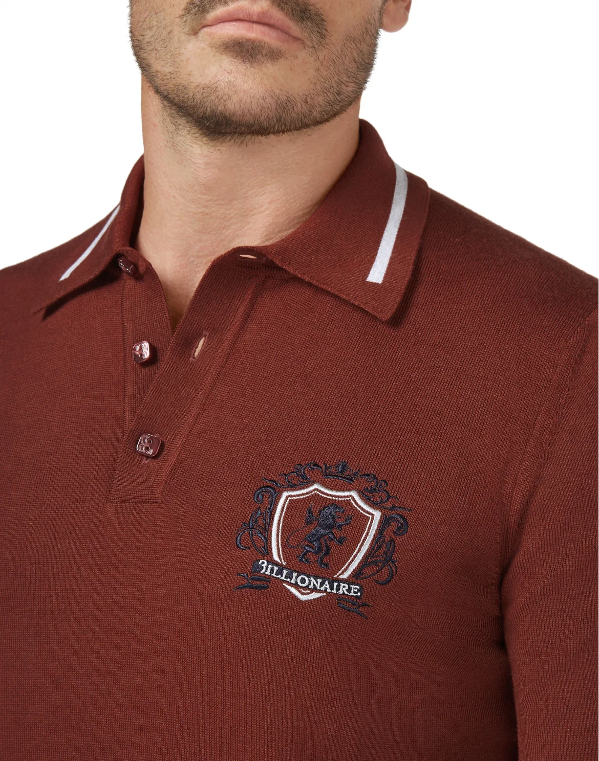 Pullover Polo-Neck LS Lion, цвет: Коричневый