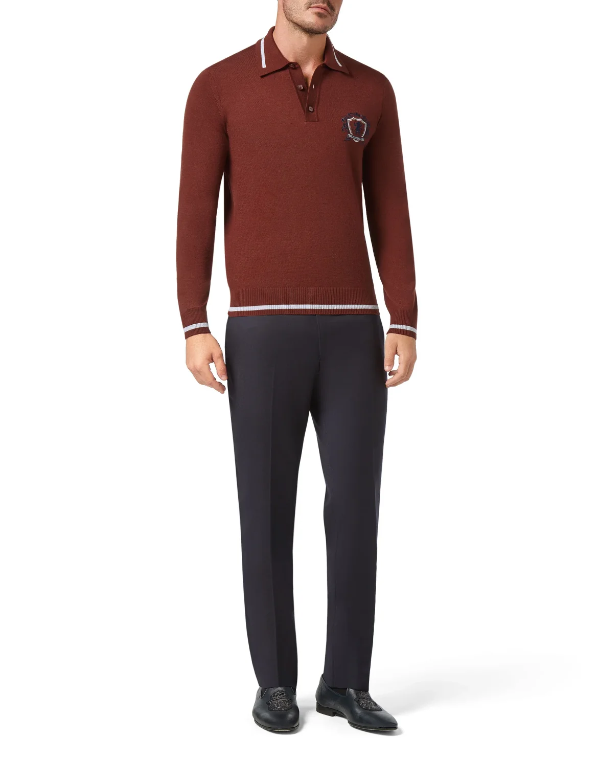Pullover Polo-Neck LS Lion, цвет: Коричневый