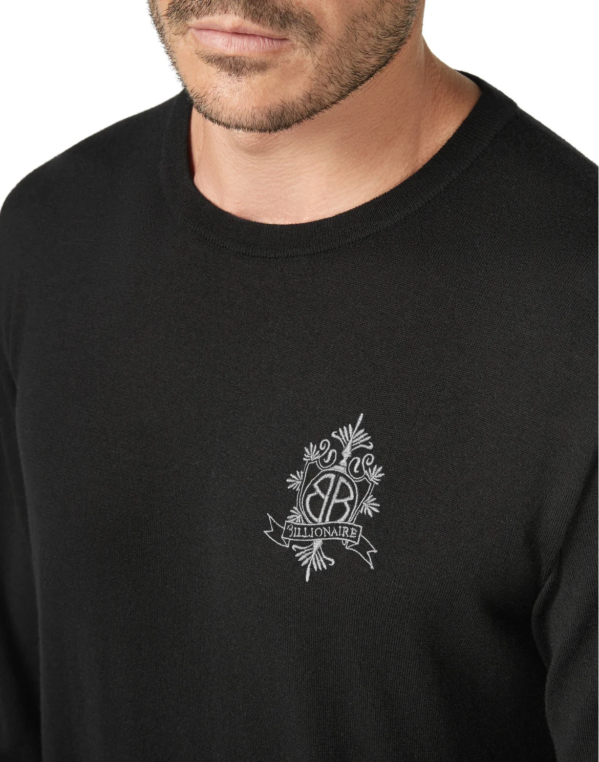 Pullover Round Neck LS Crest, цвет: Черный