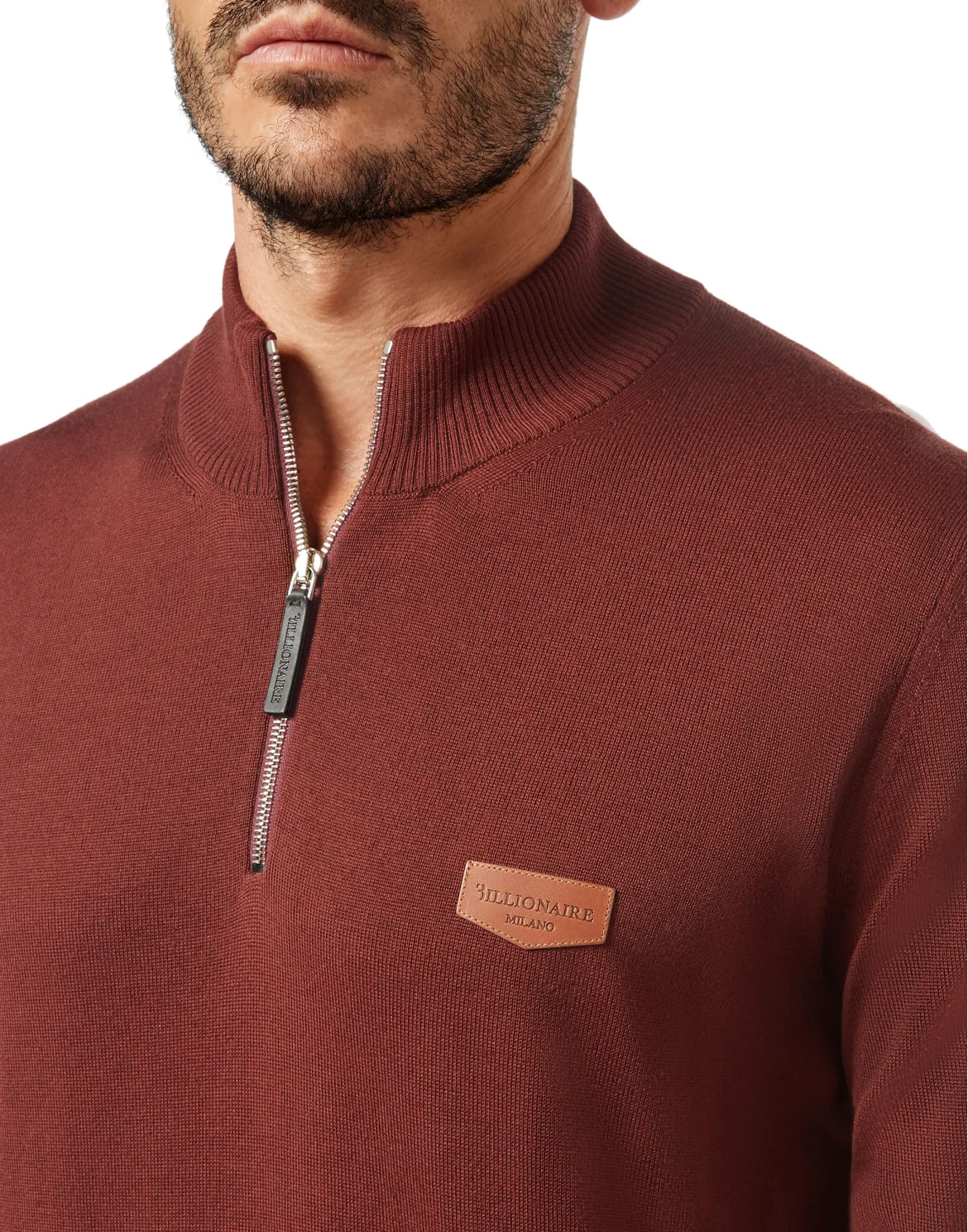 Pullover zip mock Istitutional, цвет: Коричневый
