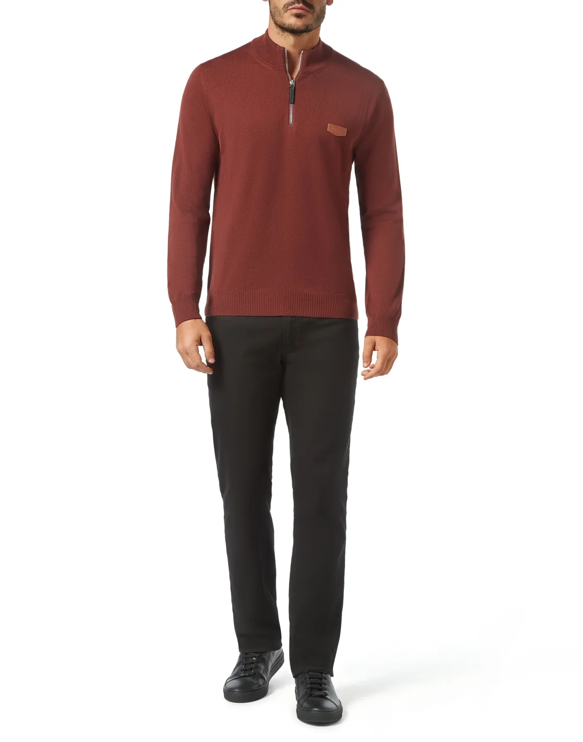 Pullover zip mock Istitutional, цвет: Коричневый