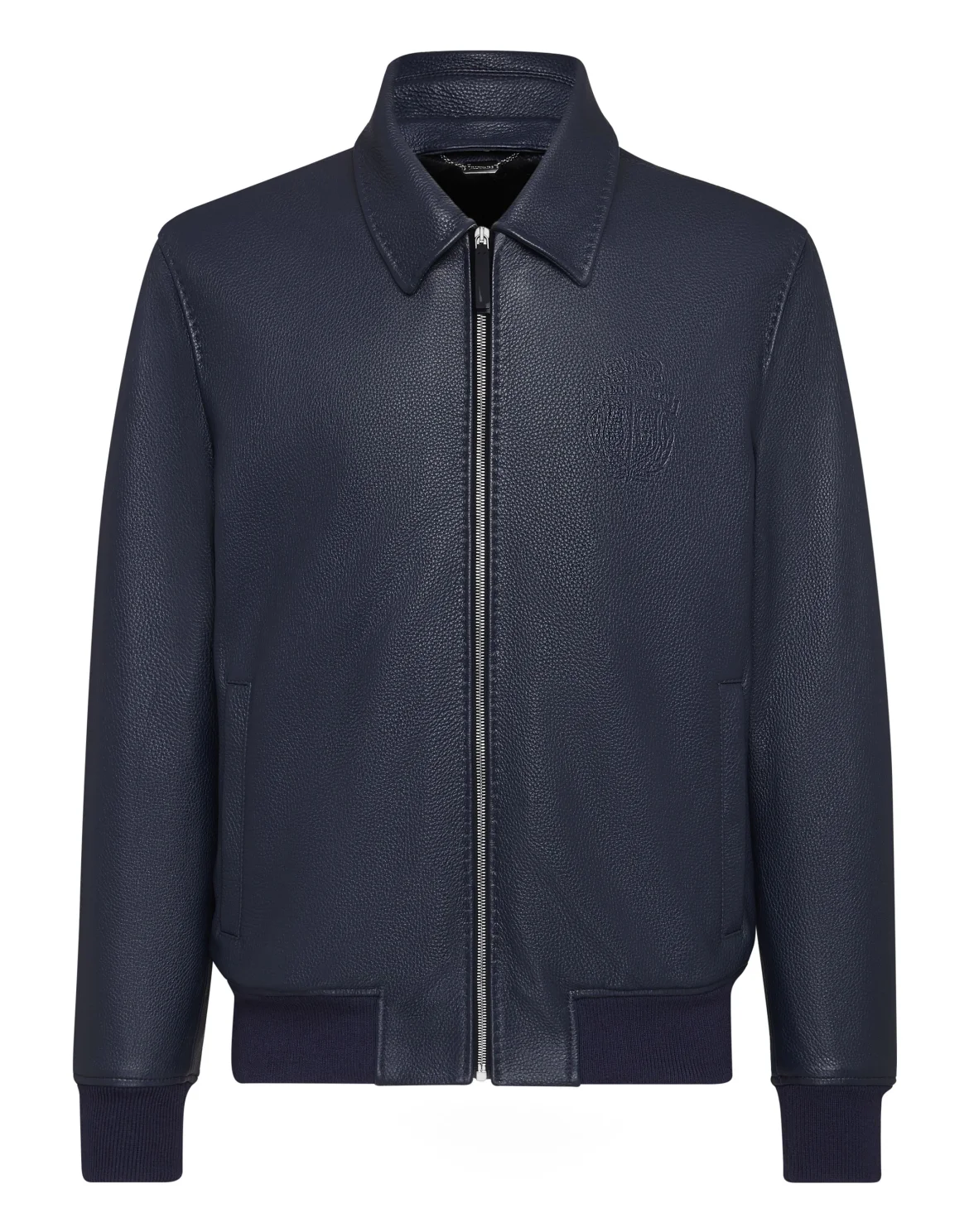 Leather Jacket with Fur Luxury, цвет: Синий
