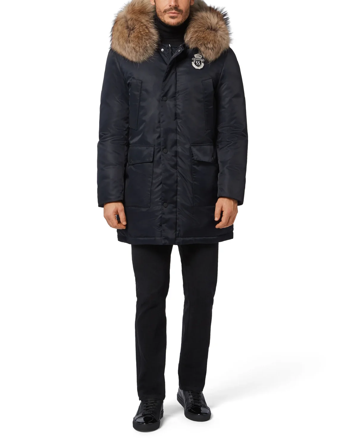 Parka with Fur Luxury, цвет: Синий