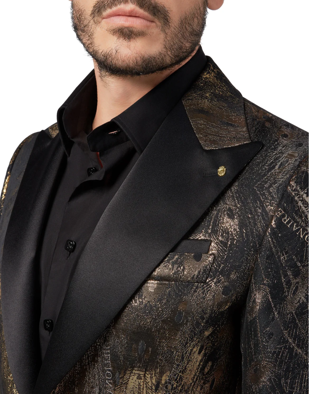 Blazer Tailored Fit Jacquard Feathers, цвет: Черный