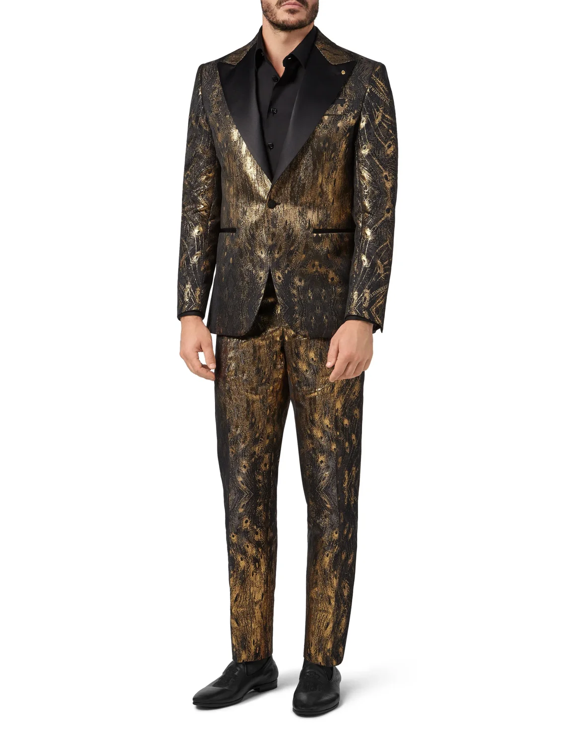 Blazer Tailored Fit Jacquard Feathers, цвет: Черный