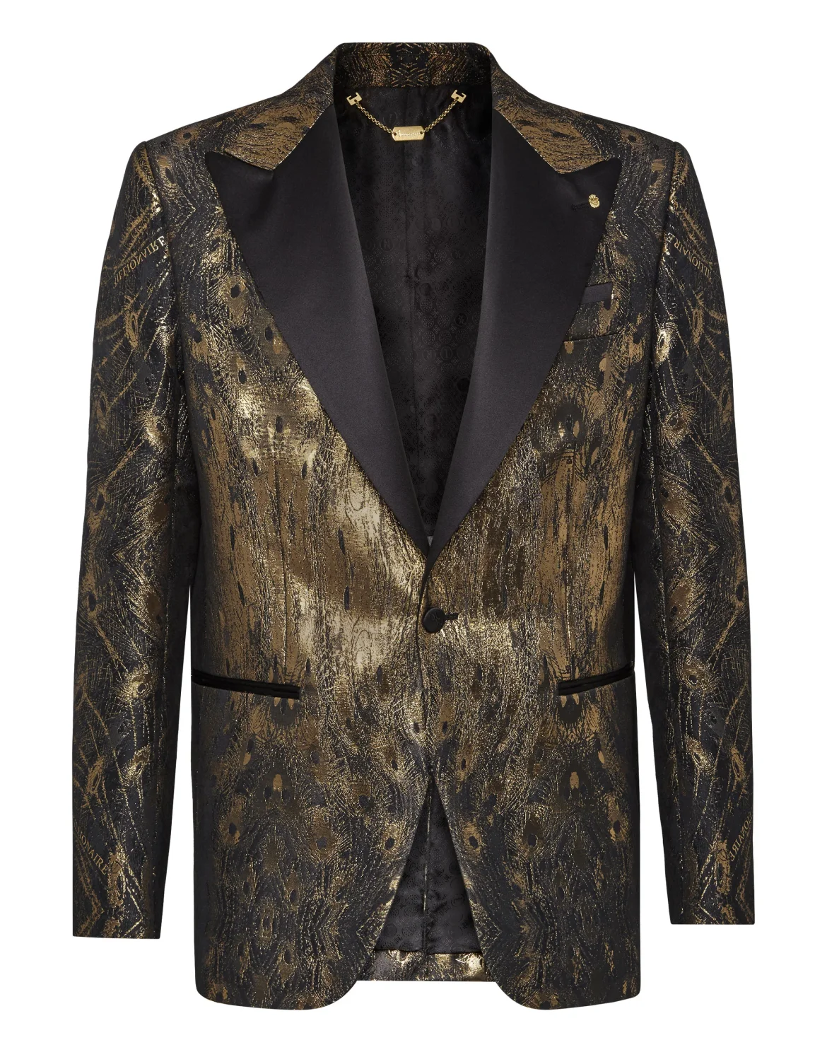 Blazer Tailored Fit Jacquard Feathers, цвет: Черный