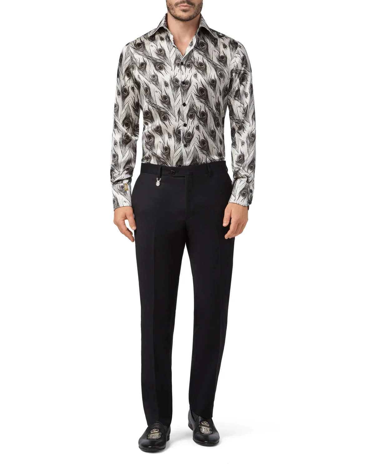 Silk Shirt Silver Cut LS/Flavio Feathers, цвет: Белый