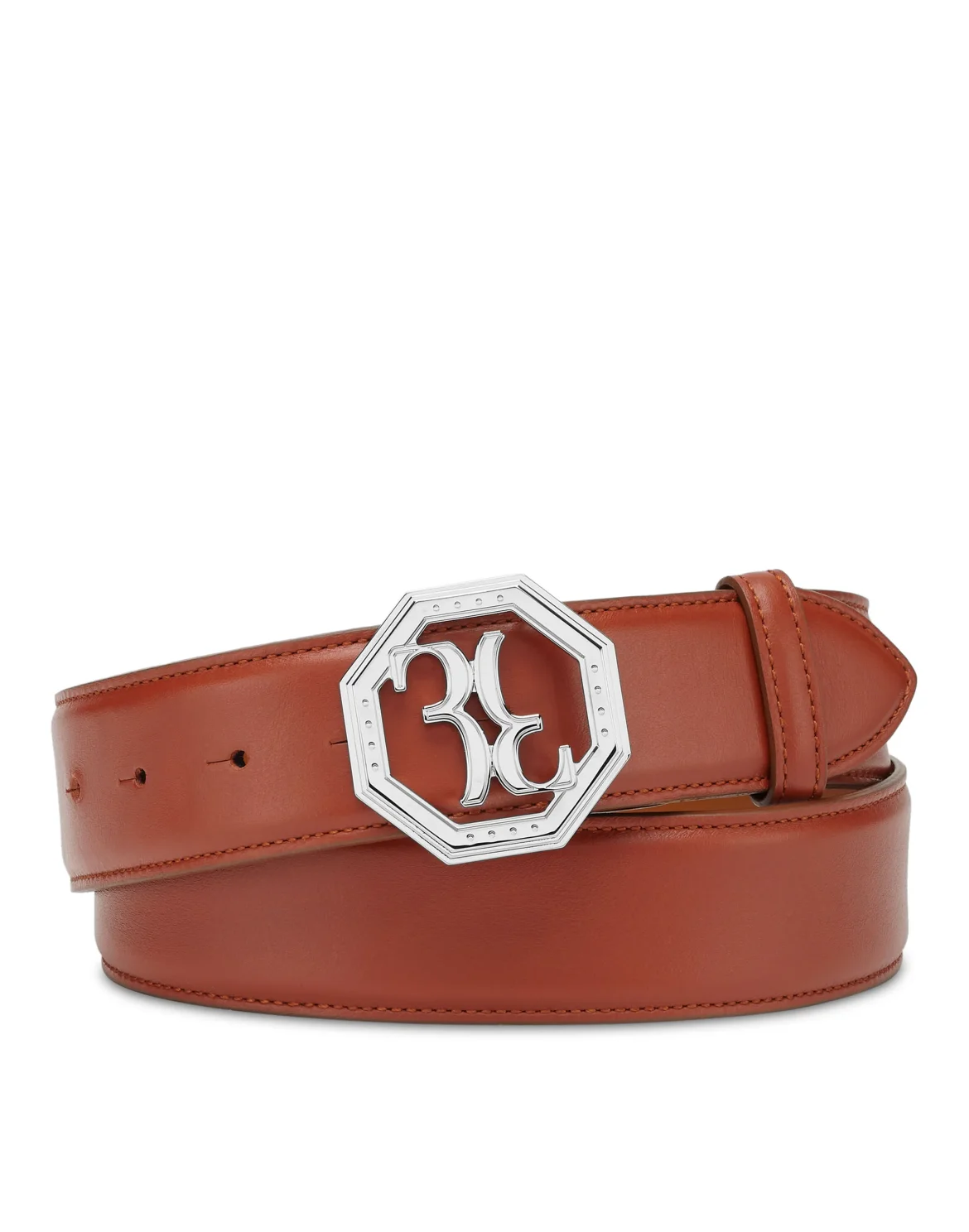Leather Belt Double B, цвет: Коричневый