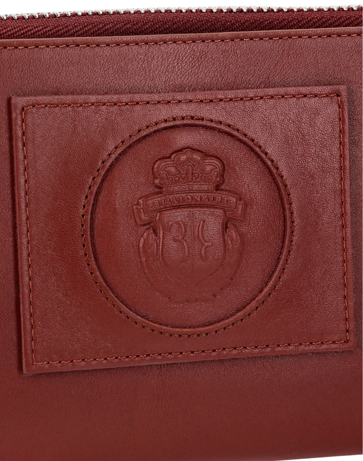 Leather L-zip around Crest, цвет: Коричневый