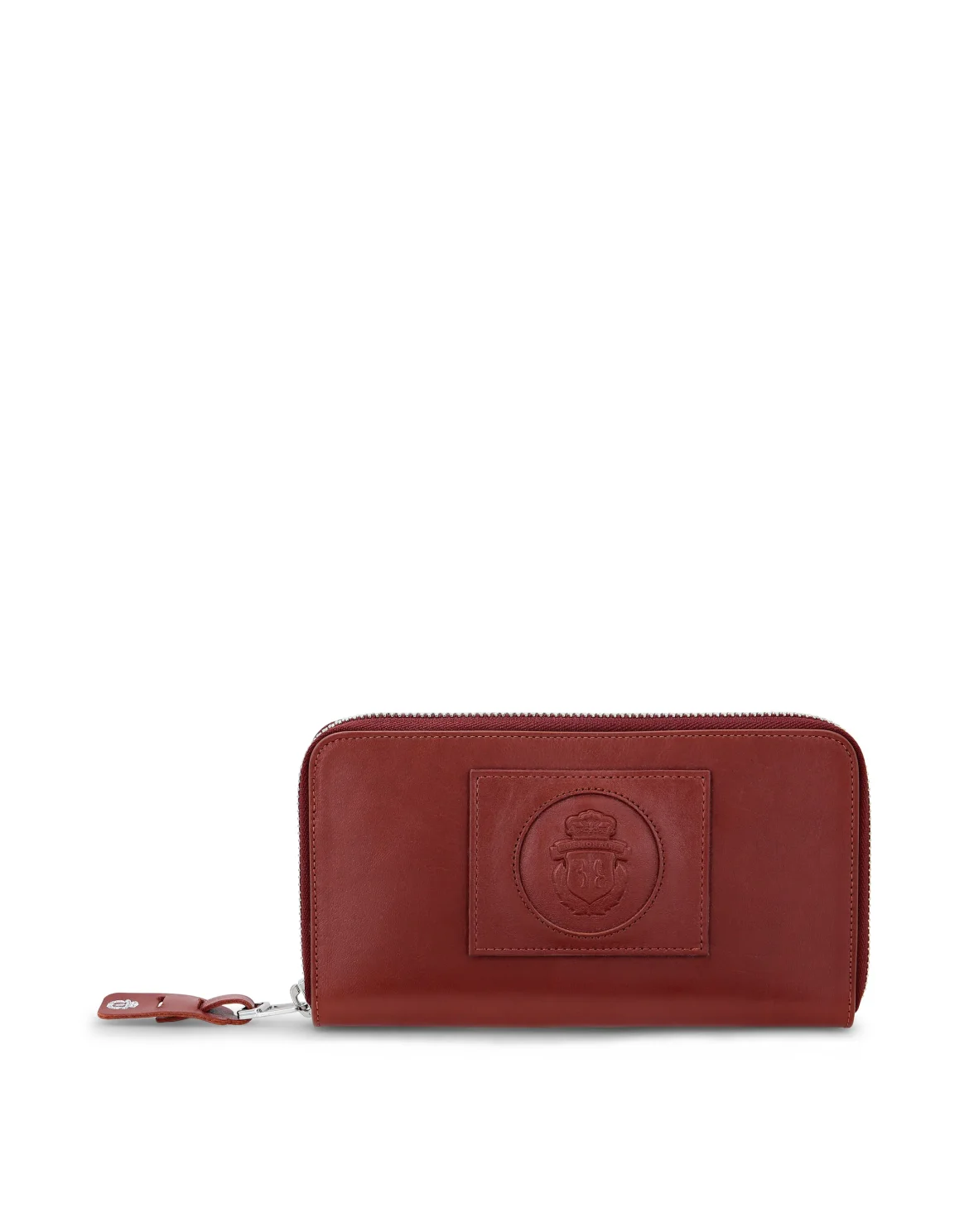 Leather L-zip around Crest, цвет: Коричневый