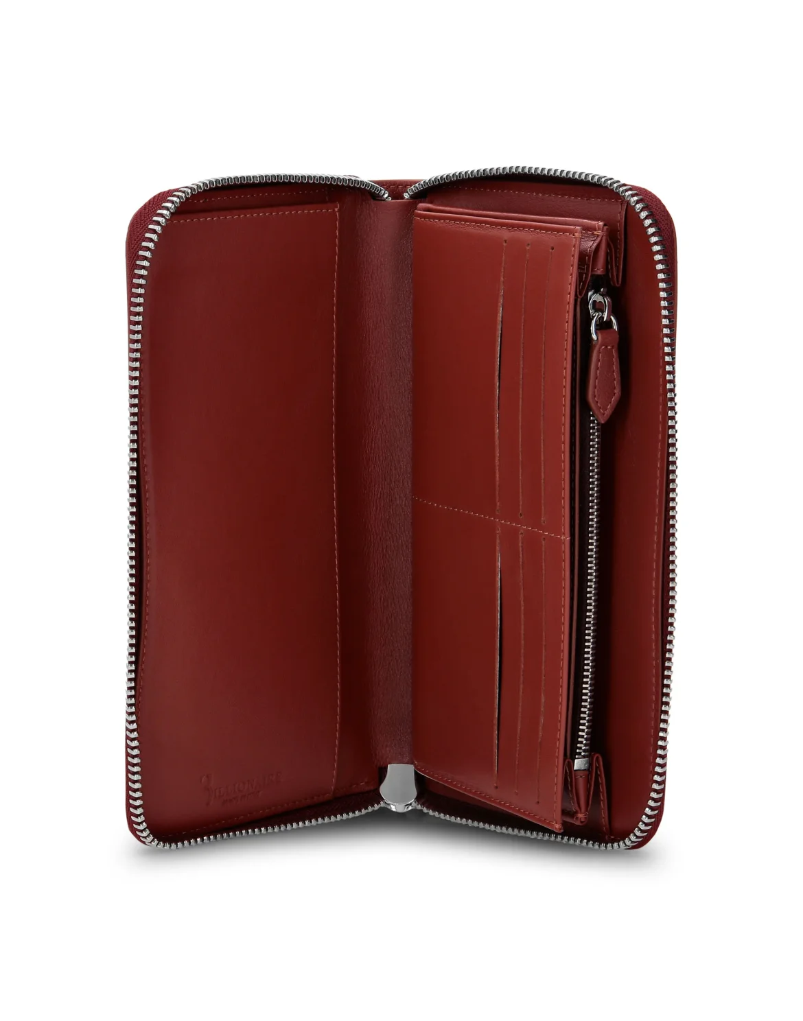 Leather L-zip around Crest, цвет: Коричневый