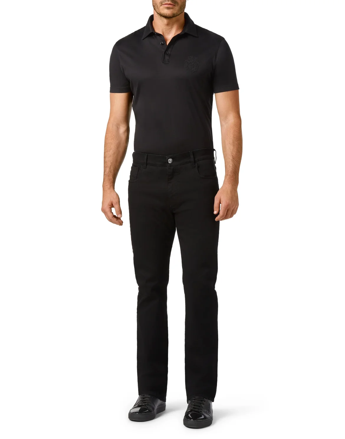 Denim Regular fit elaphe insert Luxury, цвет: Черный