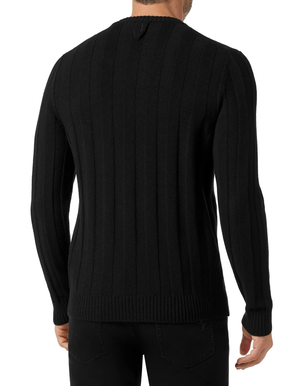 Wool Pullover Round Neck LS Double B, цвет: Черный