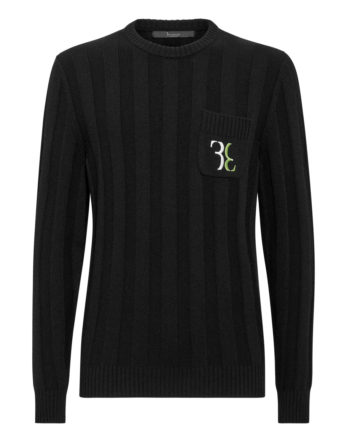 Wool Pullover Round Neck LS Double B, цвет: Черный