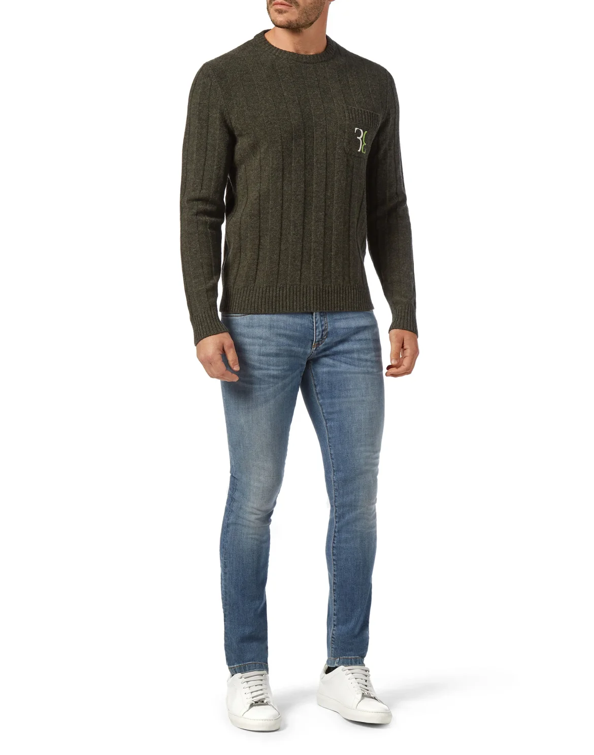 Wool Pullover Round Neck LS Double B, цвет: Камуфляж