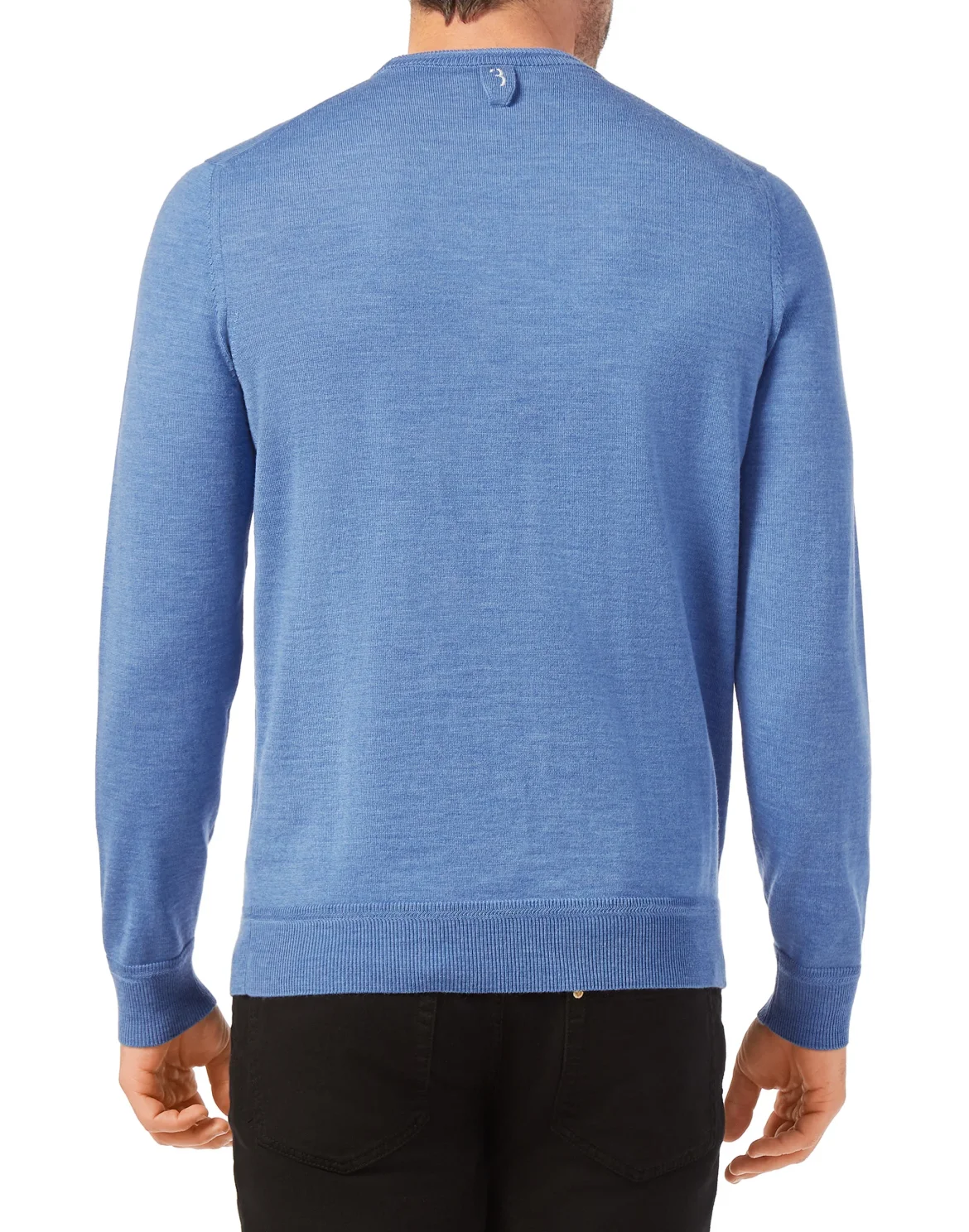 Wool Pullover Round Neck LS Wolf, цвет: Синий