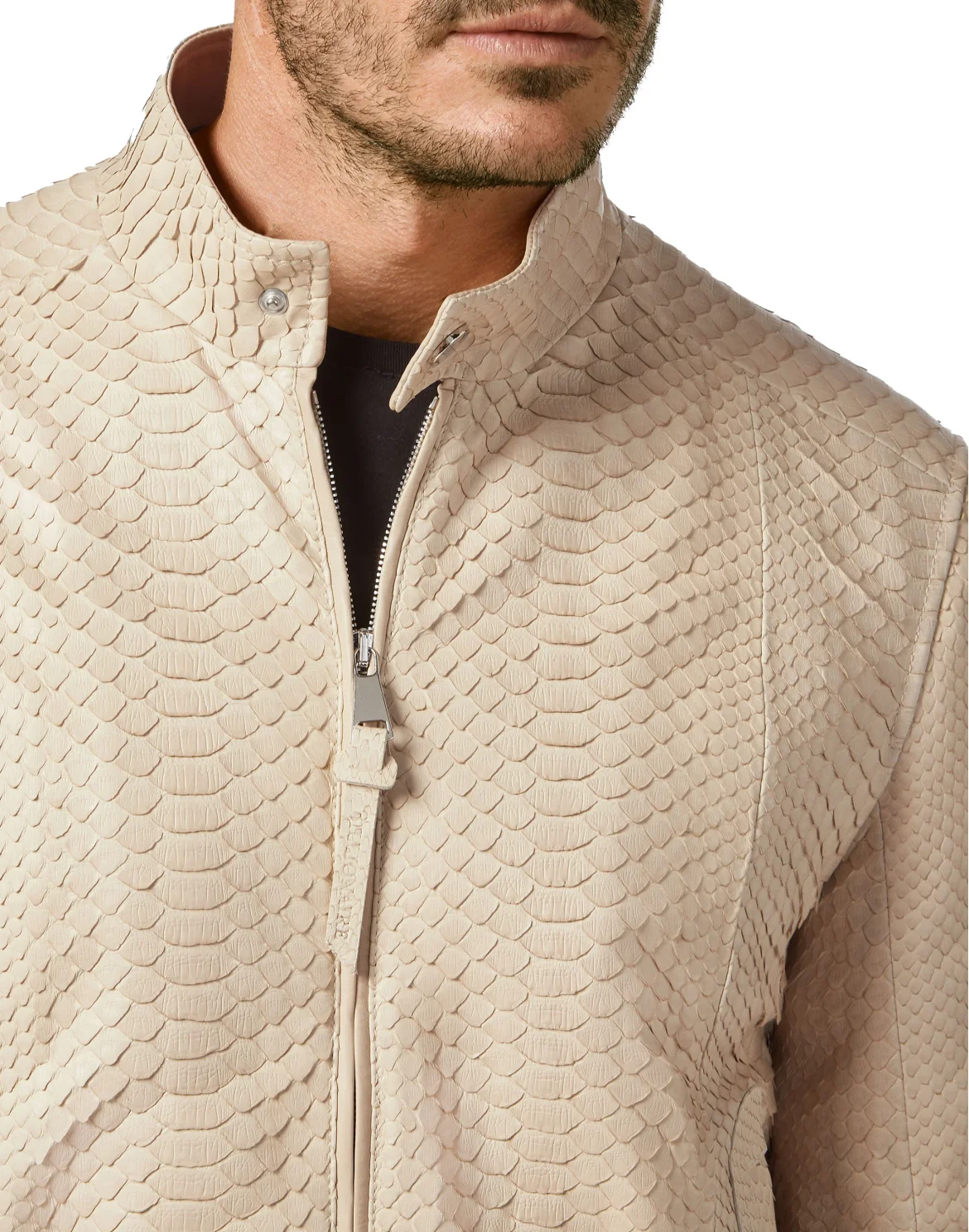 Python Leather Biker Luxury, цвет: Бежевый