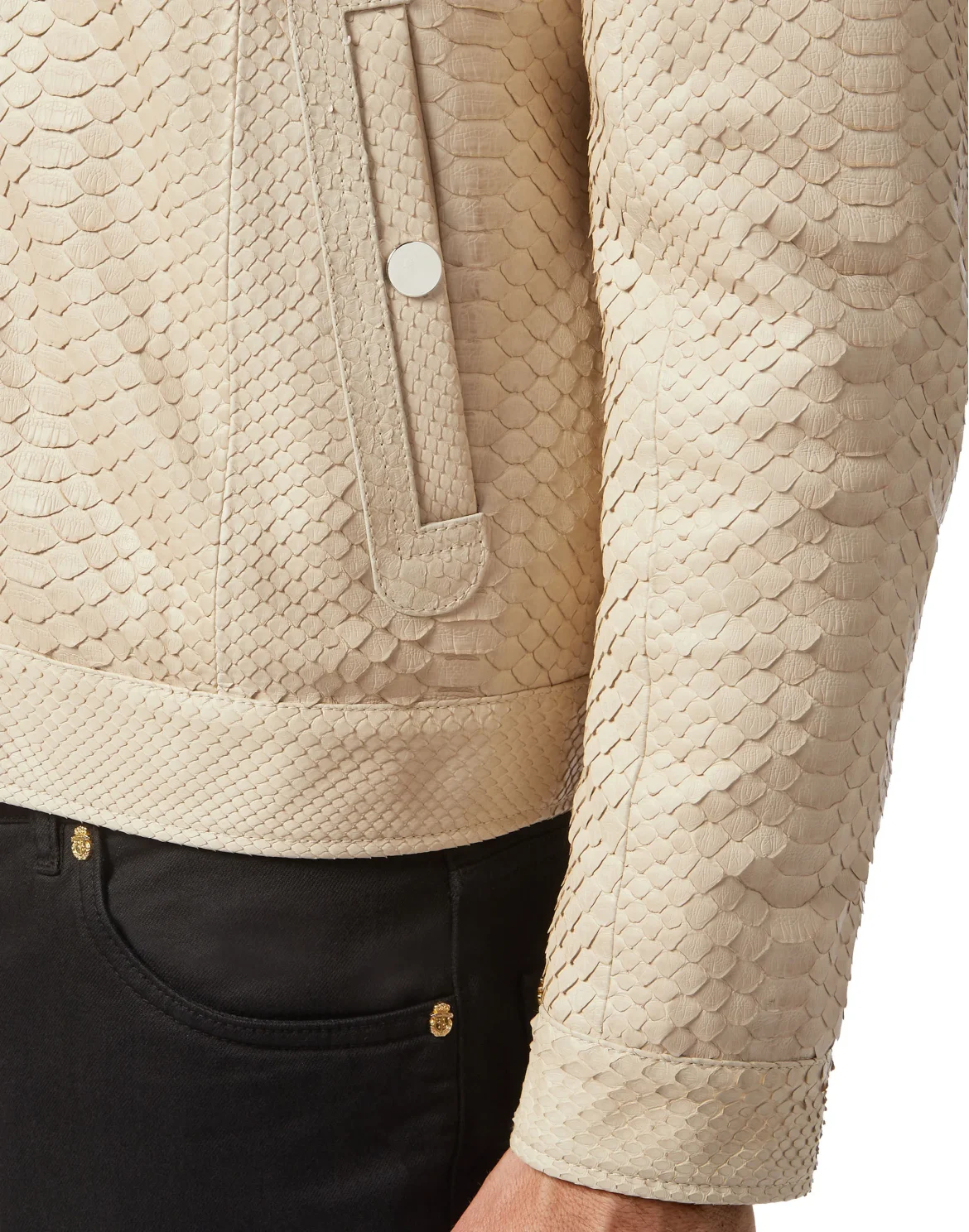Python Leather Biker Luxury, цвет: Бежевый