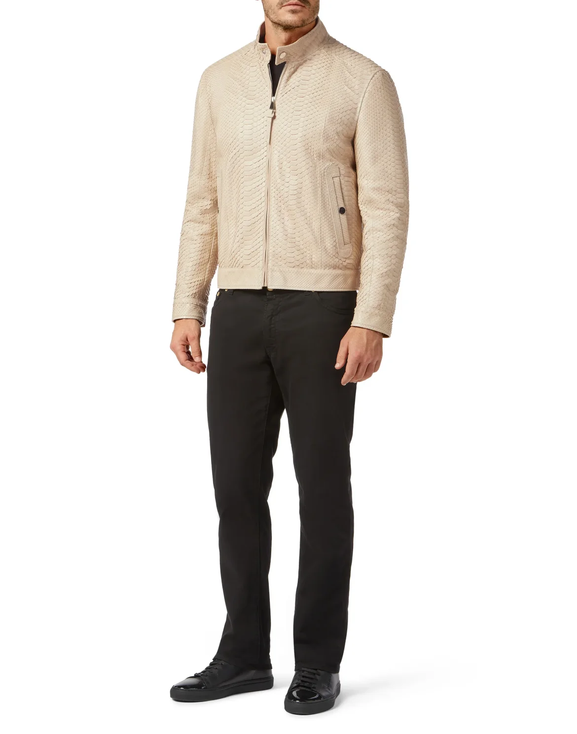 Python Leather Biker Luxury, цвет: Бежевый