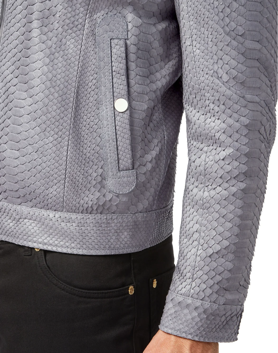 Python Leather Biker Luxury, цвет: Серый