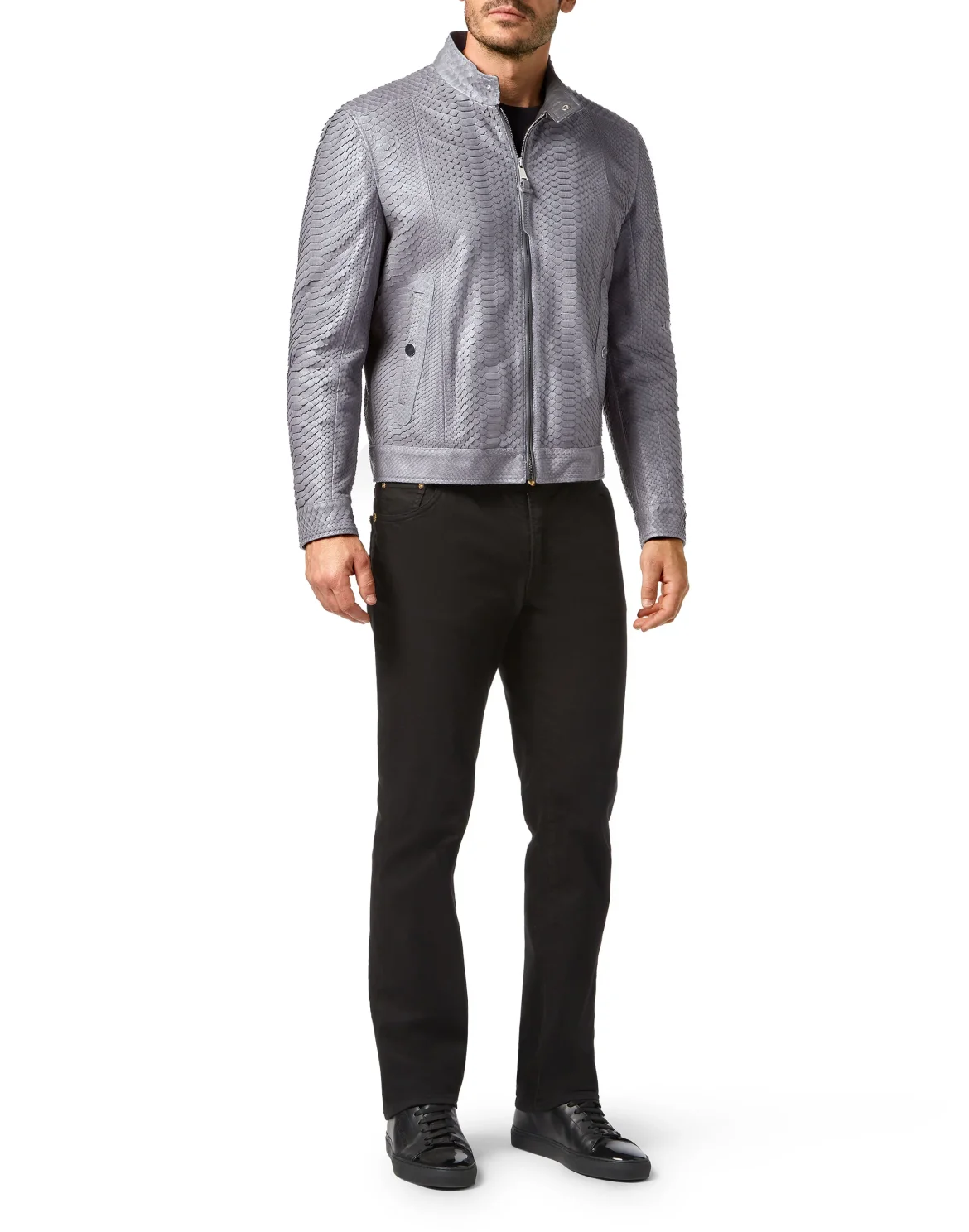 Python Leather Biker Luxury, цвет: Серый