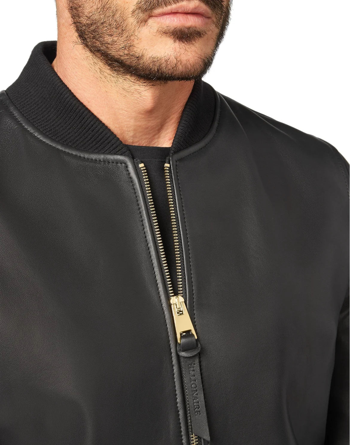 Leather Bomber Wolf, цвет: Черный