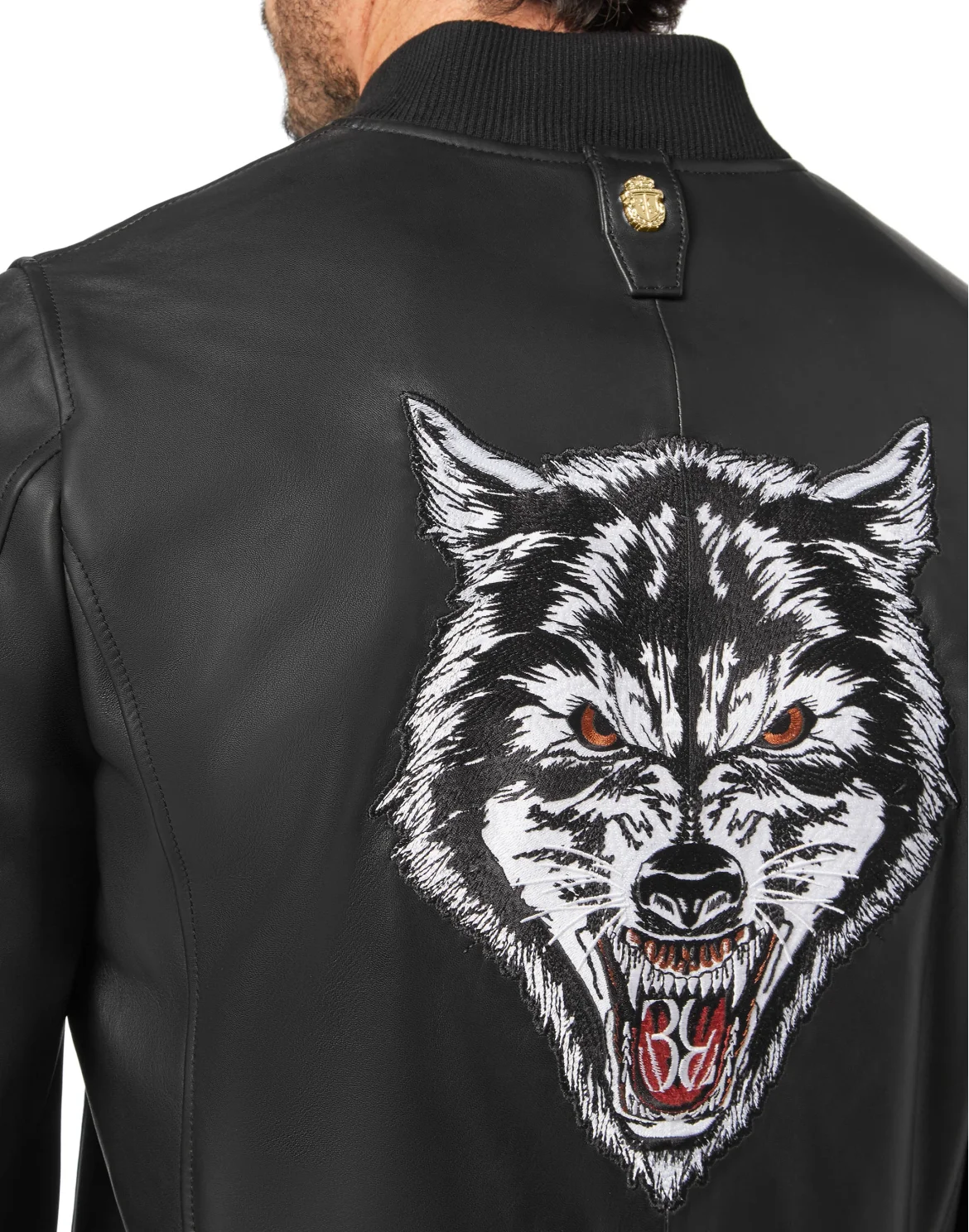 Leather Bomber Wolf, цвет: Черный