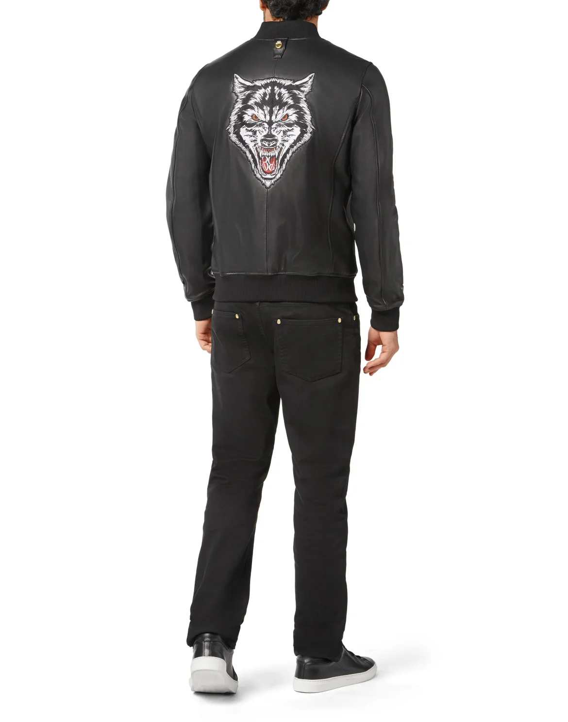 Leather Bomber Wolf, цвет: Черный